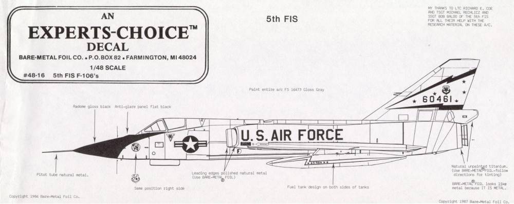 48-16 F-106A 5TH FIS MINOT AFB, NORTH DAKOTA