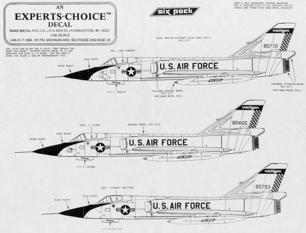 48-31 F-106A 191 FIG SELFRIDGE, MI