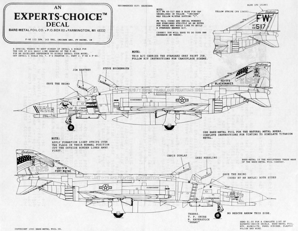 72-14 F-4E PHANTOM II, 122 TFW WAYNE IN