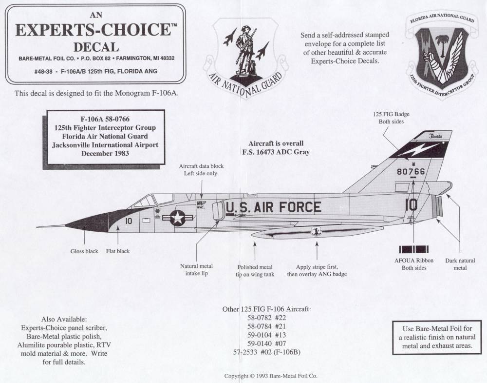 48-38 F-106A 125 FIG FLORIDA ANG