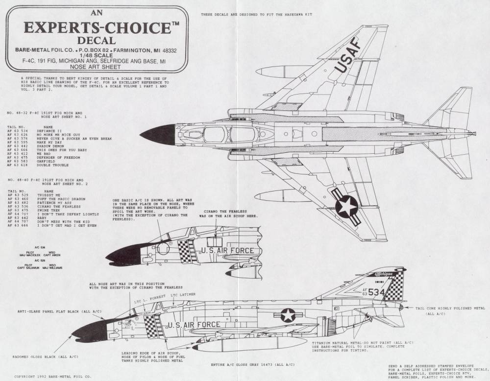 48-40 F-4C 191 FIG NOSE ART NO 2