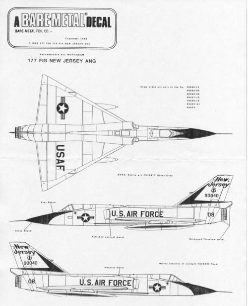 48-7 DECAL F-106 177 FIG NJ ANG