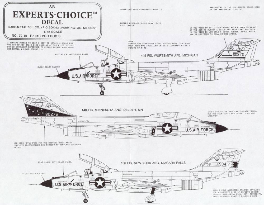 72-10 DECAL F-101B VOO DOO'S