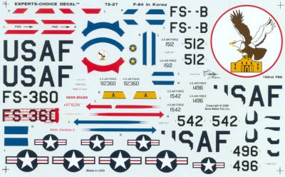 72-27 F-84 E/G ANG THUNDERJETS KOREA 1951/52