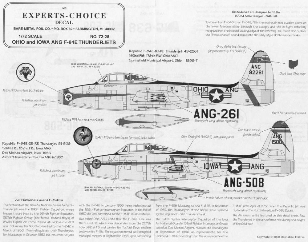 72-28 F-84 E/G ANG THUNDERJETS OHIO & IOWA