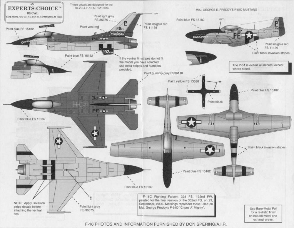 48-57 F-16C VIRGINIA 328 FS PAINTED LIKE ACE GEORGE PREDDY'S P-51D 