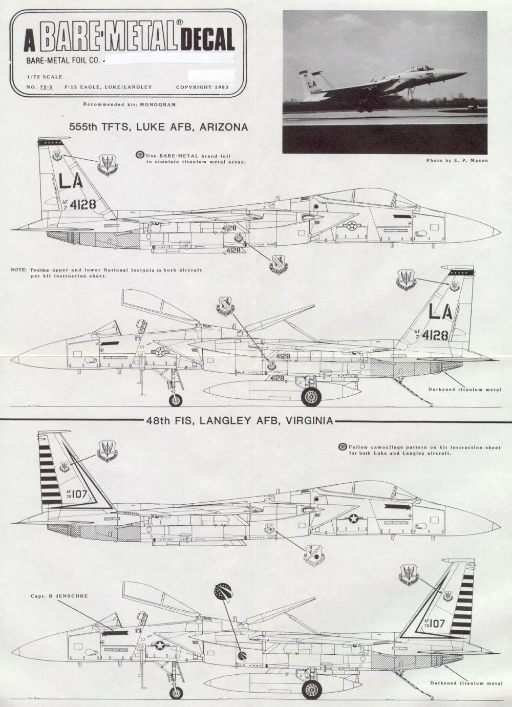 72-5 DECAL F-15 48TH FIS, 555 TFTS